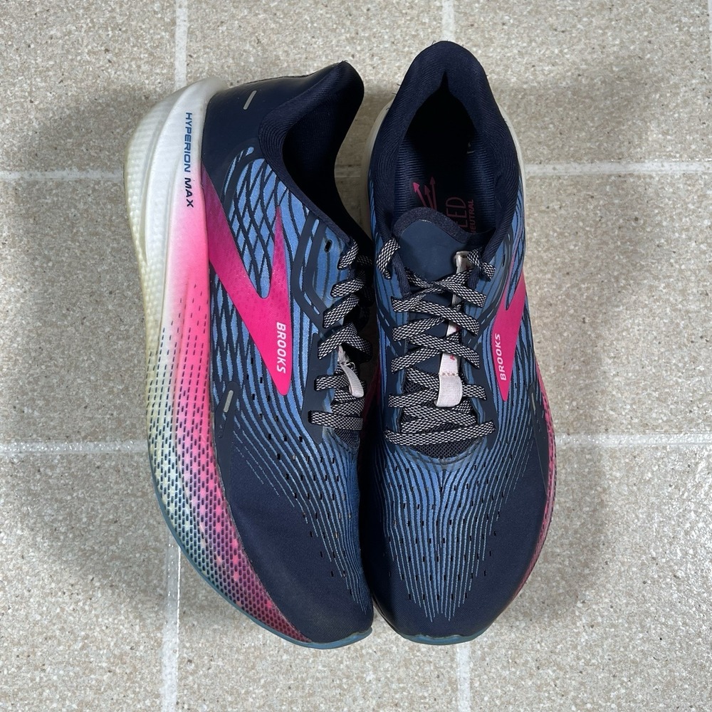 Brooks Hyperion Max Womens 10 Shoe Blue Pink Running Racing Sneaker 1203771B441